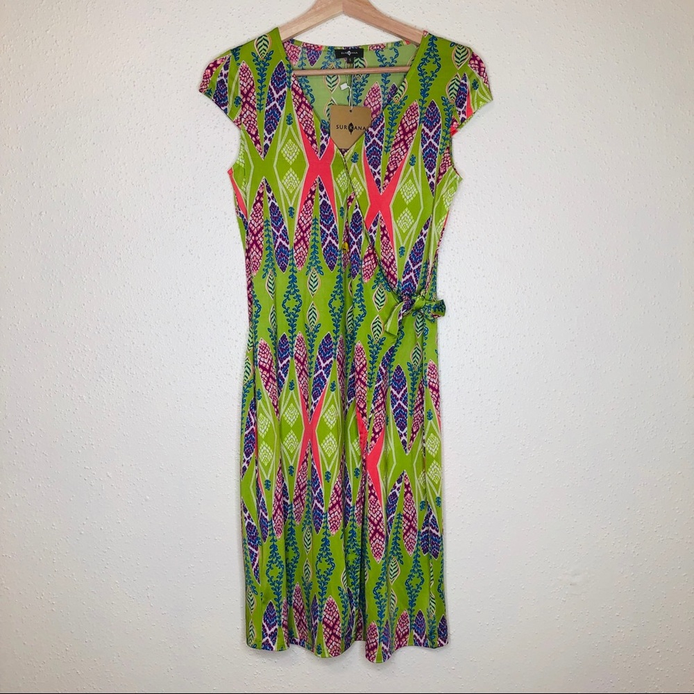 Surkana Barcelona jersey sundress colorful print